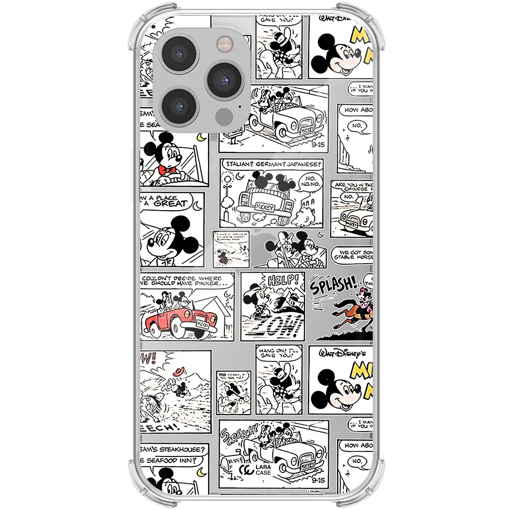 mickey mouse comic strip Apple iPhone 12 pro Clear PC Case