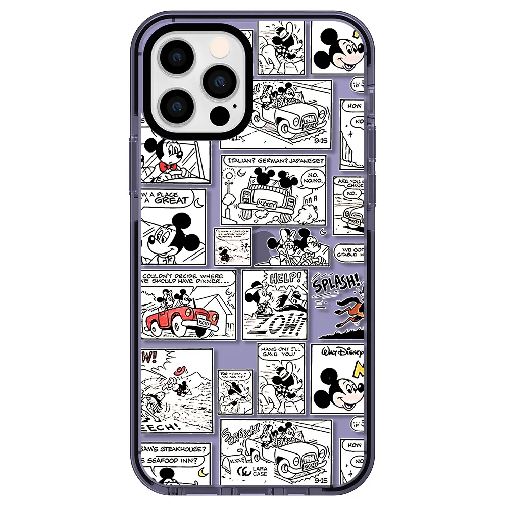mickey mouse comic strip Apple iPhone 12 pro impact Lilac Case