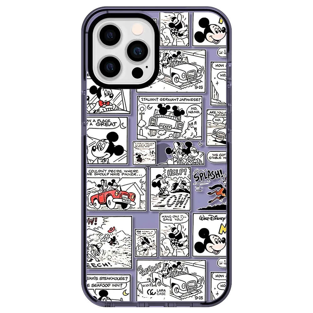 mickey mouse comic strip Apple iPhone 12 pro max impact Lilac Case