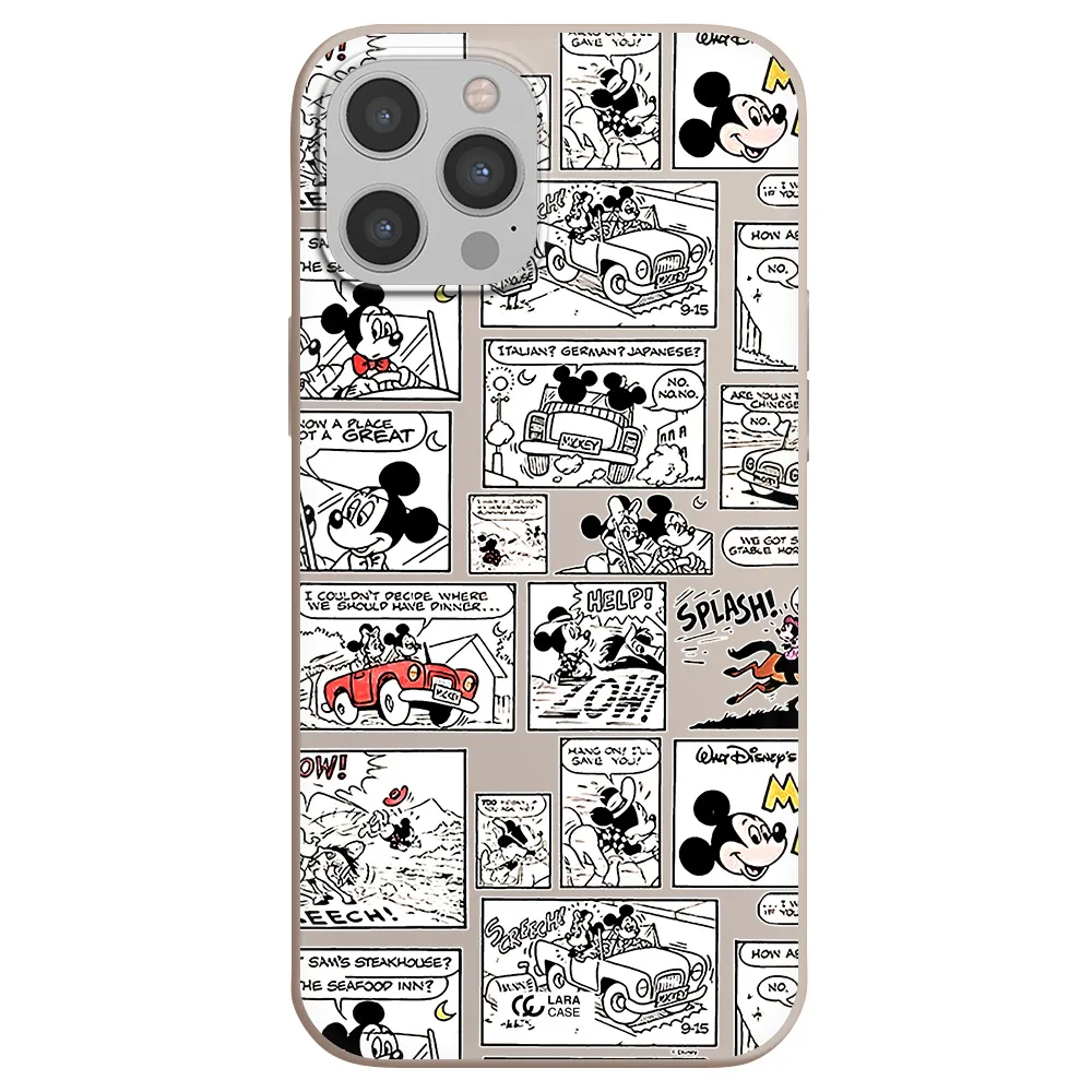 mickey mouse comic strip Apple iPhone 12 pro Silicone Stone Case