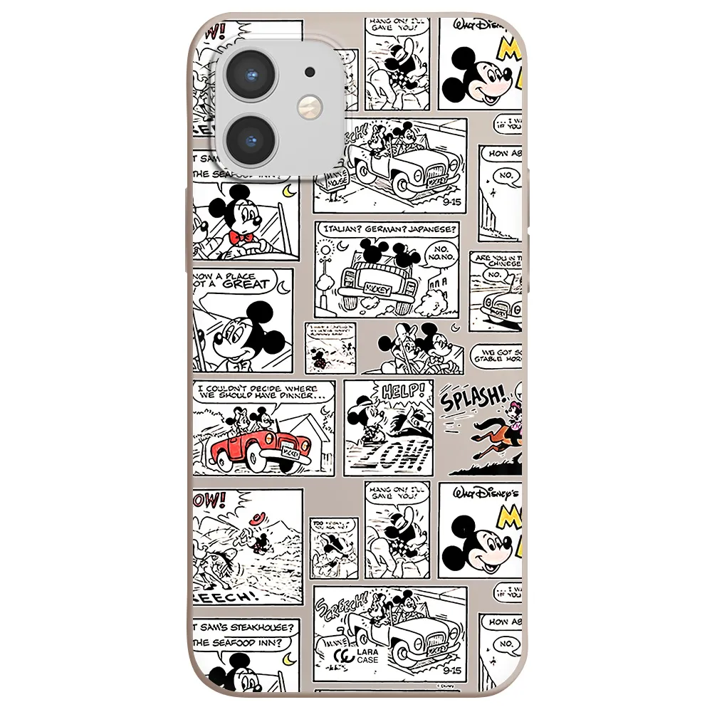 mickey mouse comic strip Apple iPhone 12 Silicone Stone Case