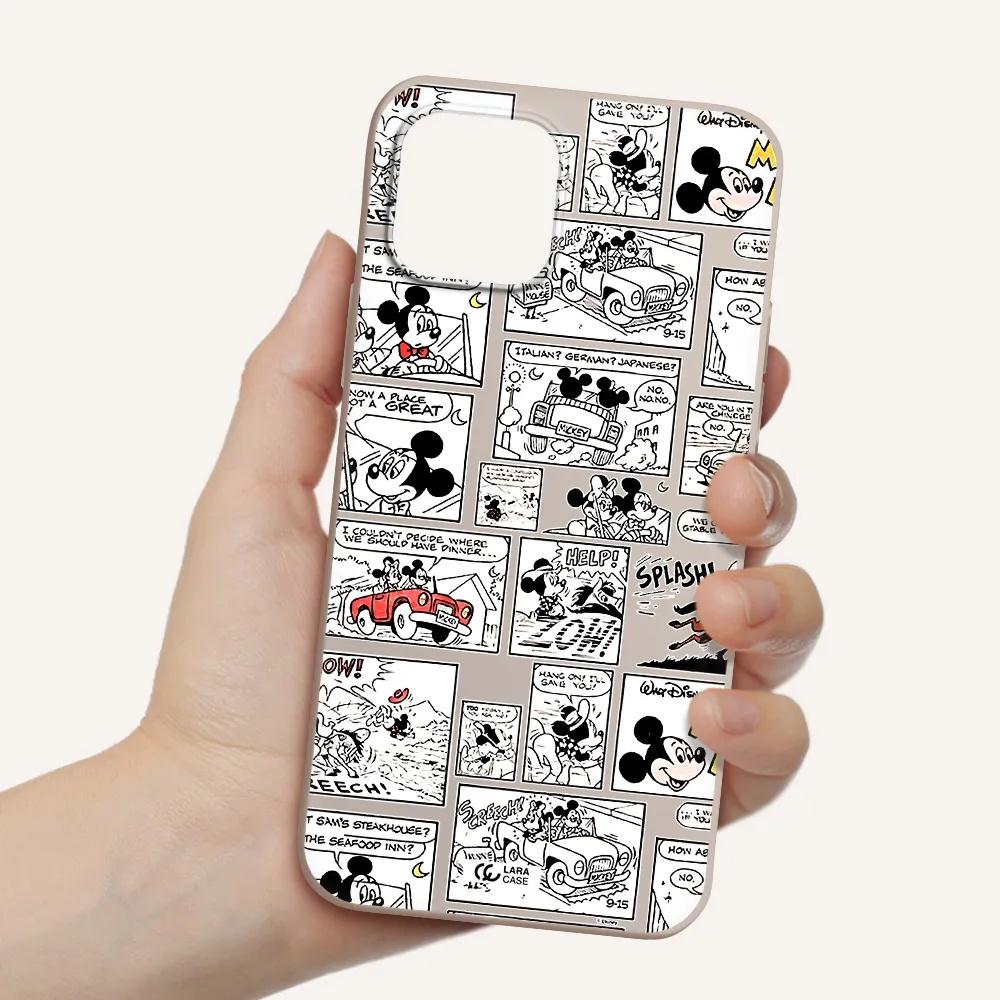 mickey mouse comic strip Apple iPhone 12 Silicone Stone Case