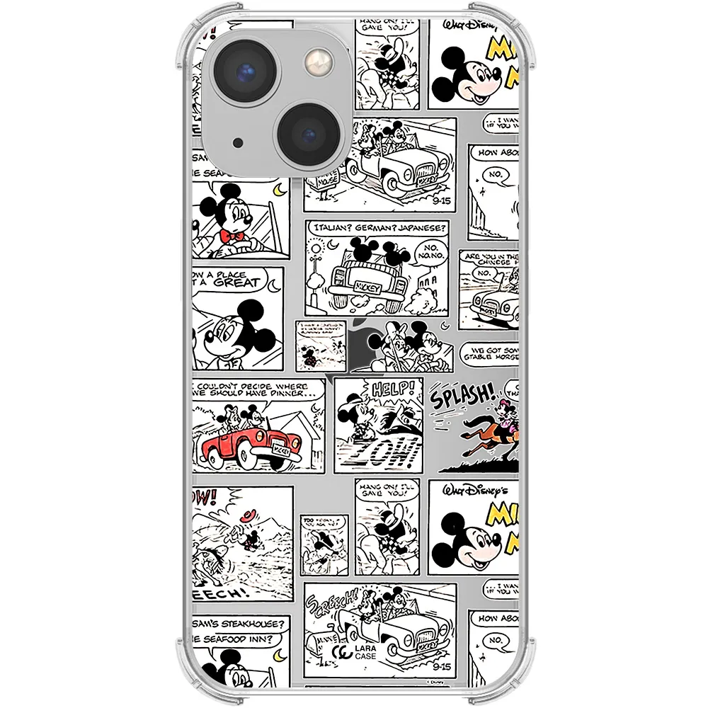 mickey mouse comic strip Apple iPhone 13 Clear PC Case