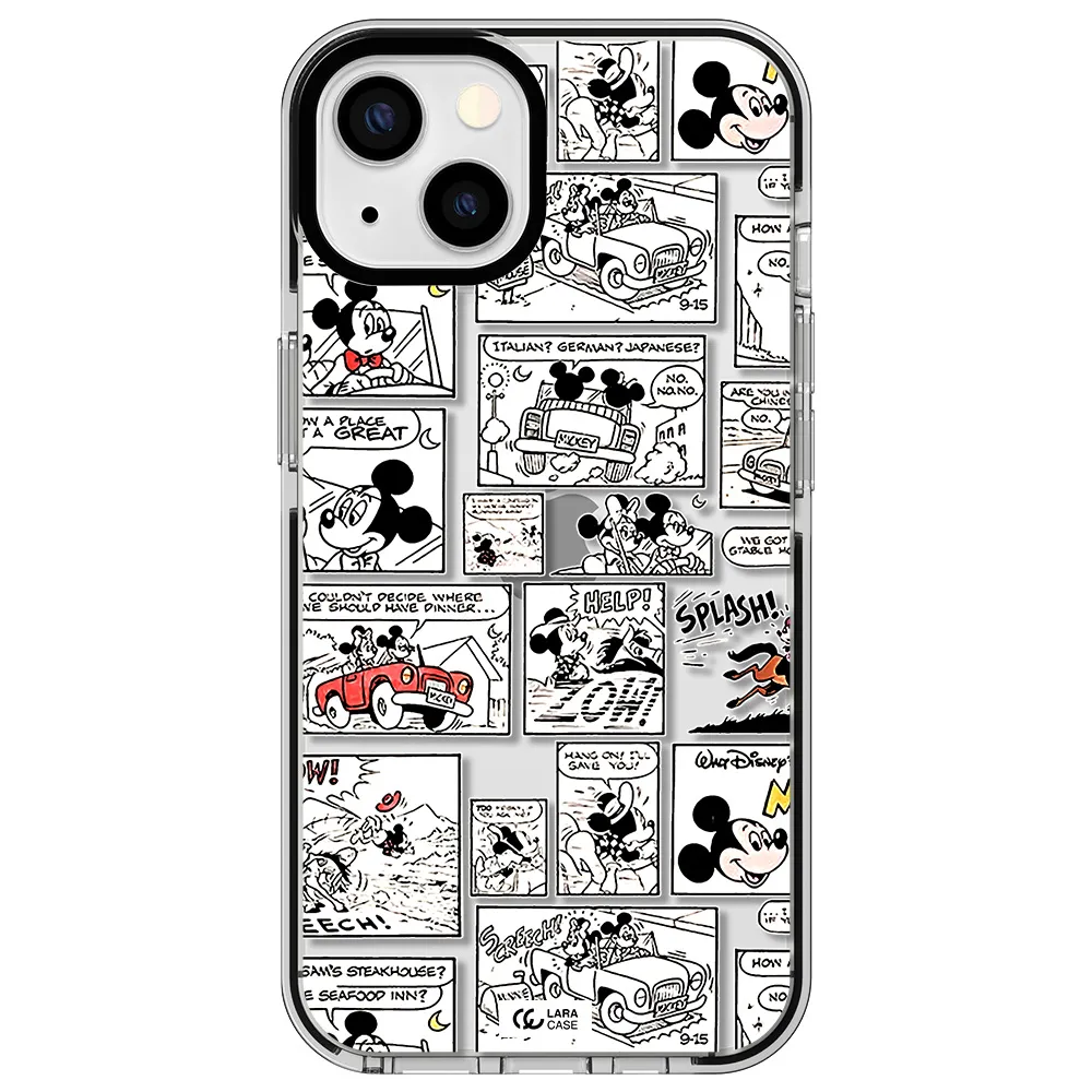 mickey mouse comic strip Apple iPhone 13 impact black border Case