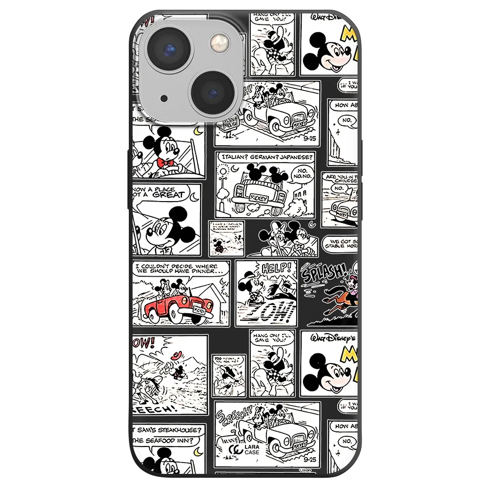 mickey mouse comic strip Apple iPhone 13 mini Silicone black Case