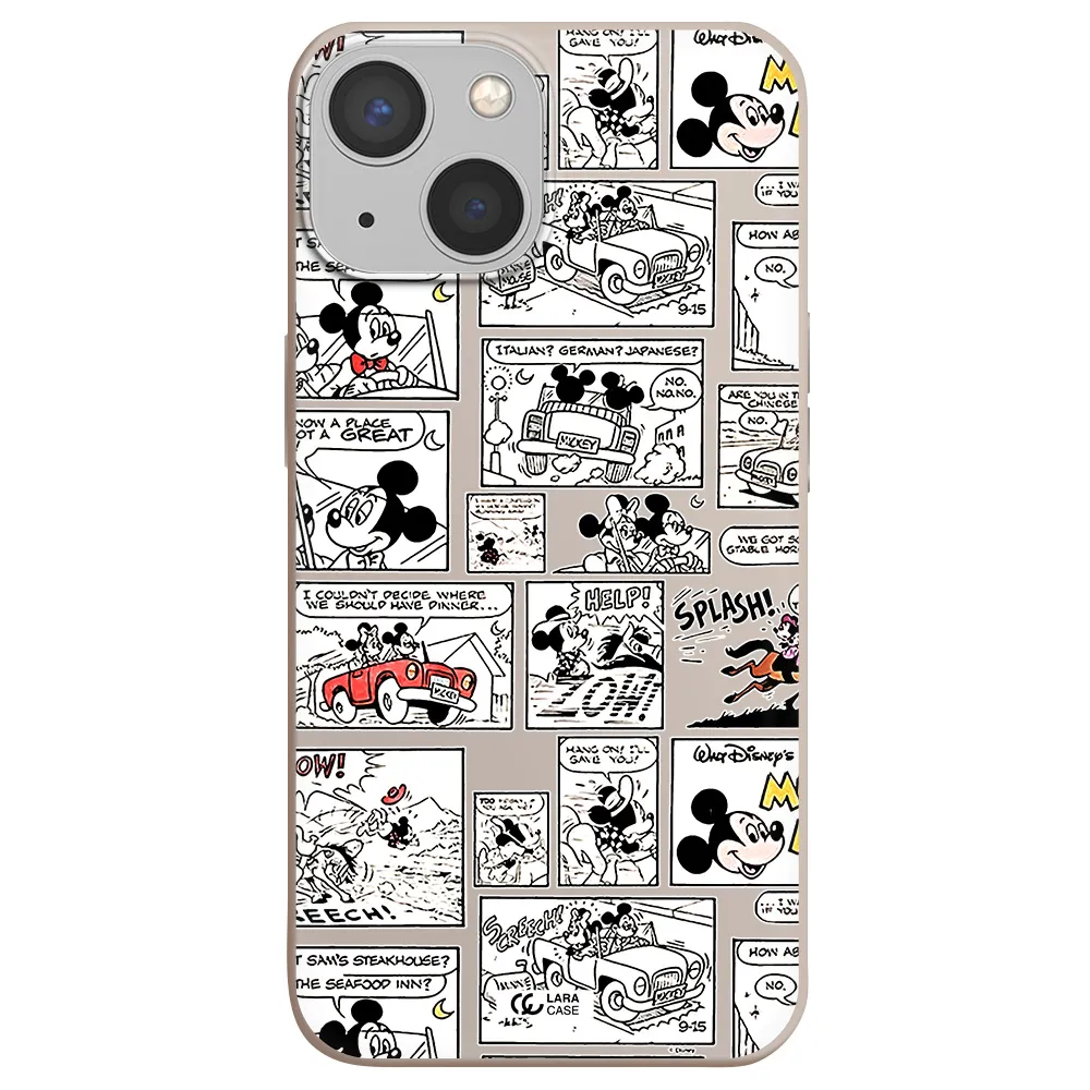 mickey mouse comic strip Apple iPhone 13 mini Silicone Stone Case
