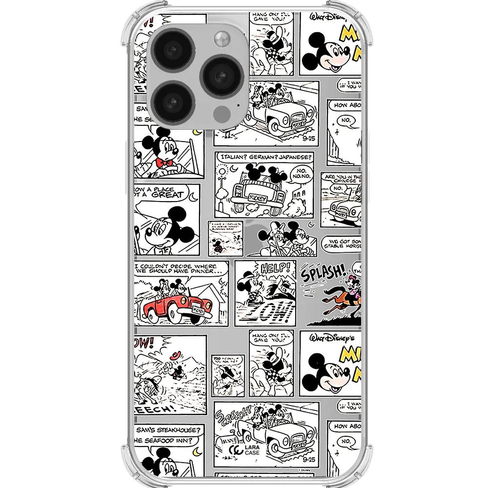mickey mouse comic strip Apple iPhone 13 Pro Clear PC Case