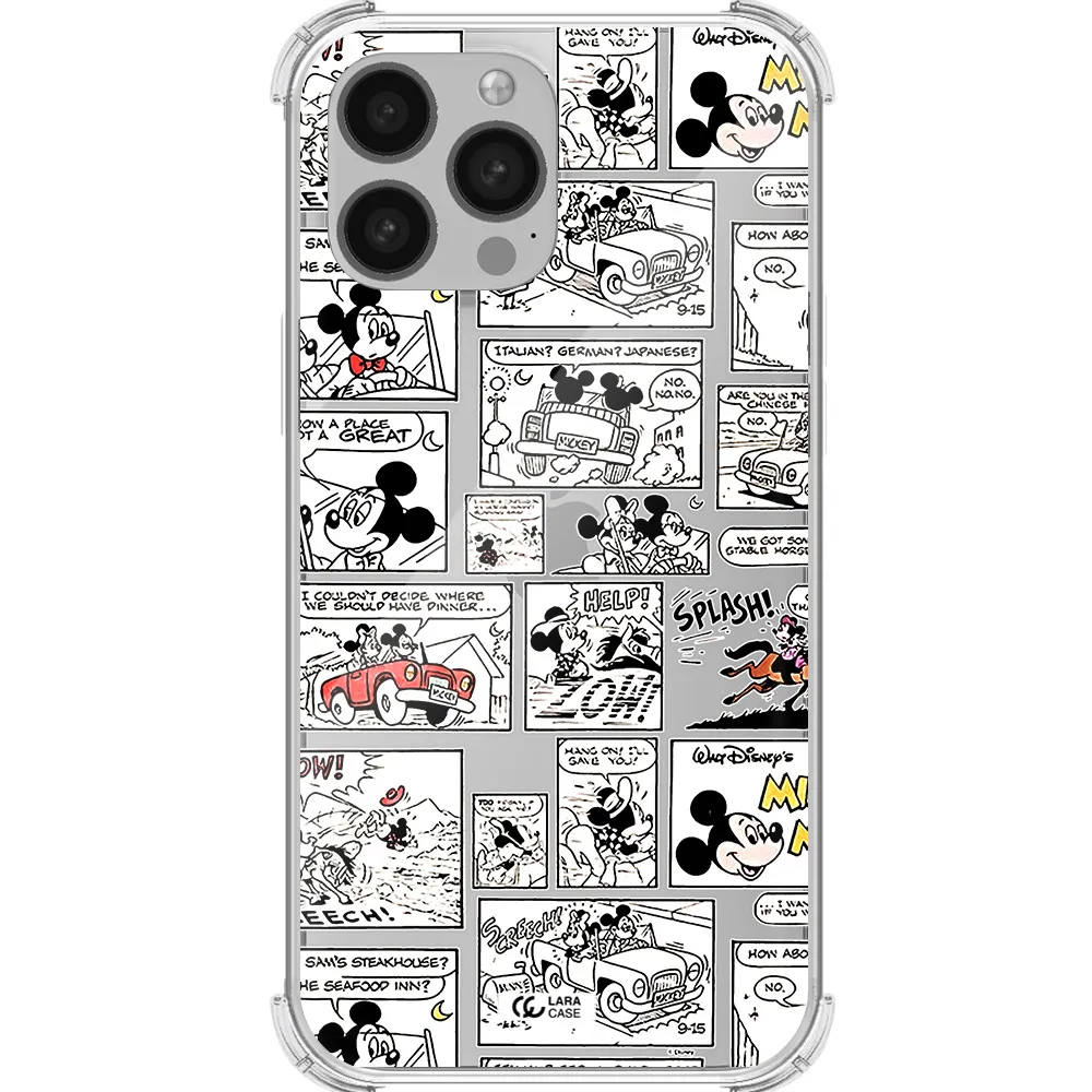 mickey mouse comic strip Apple iPhone 13 Pro Max Clear PC Case