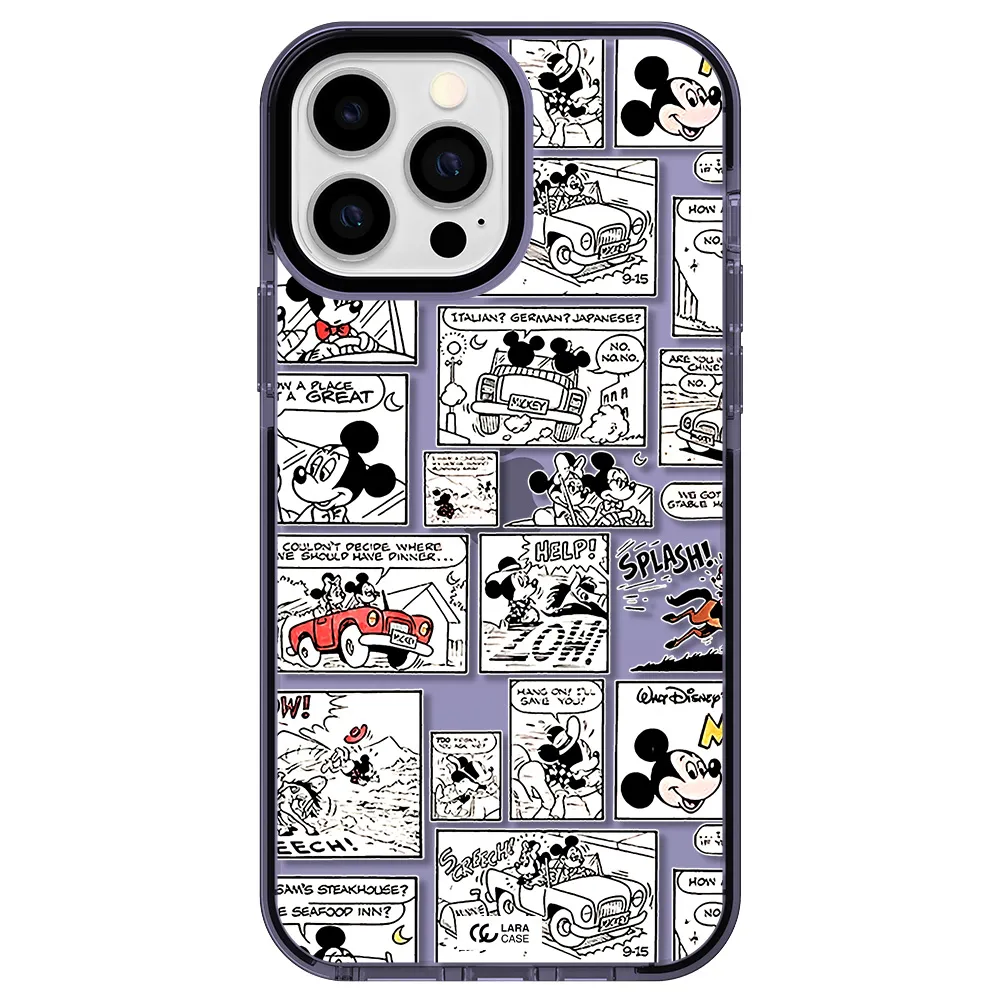 mickey mouse comic strip Apple iPhone 13 Pro Max impact Lilac Case