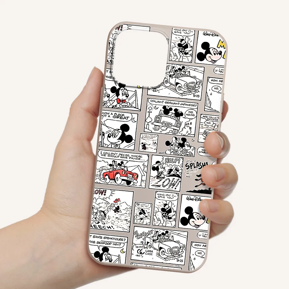 mickey mouse comic strip Apple iPhone 13 Pro Max Silicone Stone Case