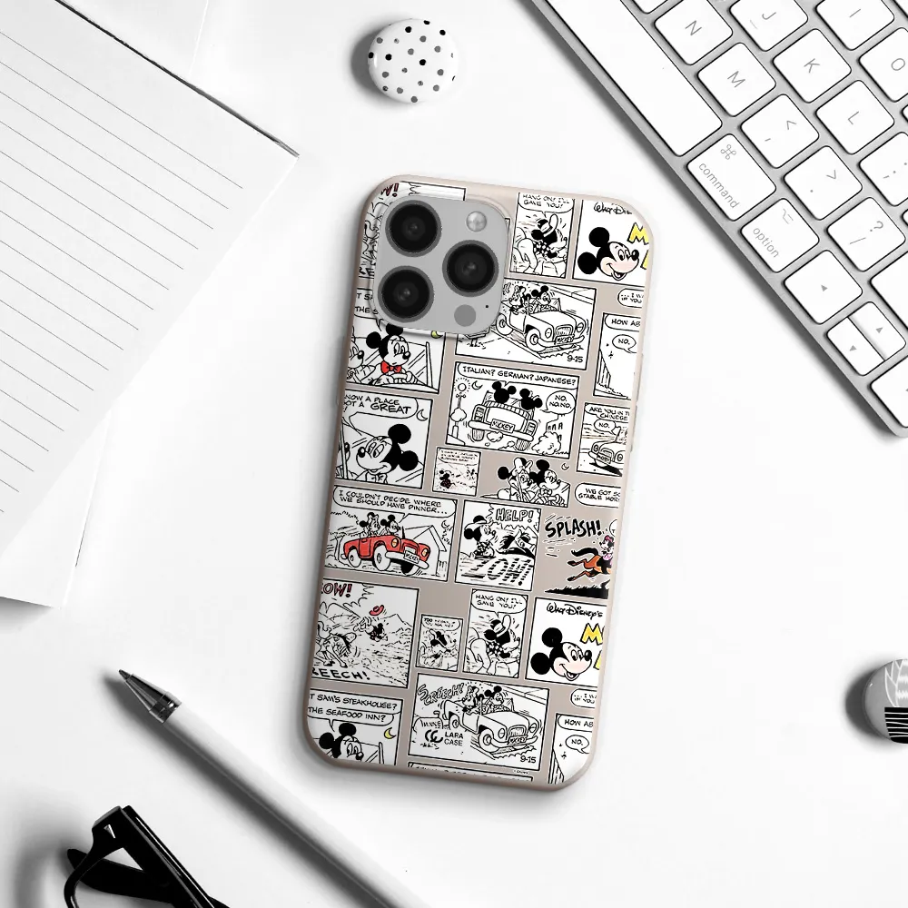 mickey mouse comic strip Apple iPhone 13 Pro Max Silicone Stone Case