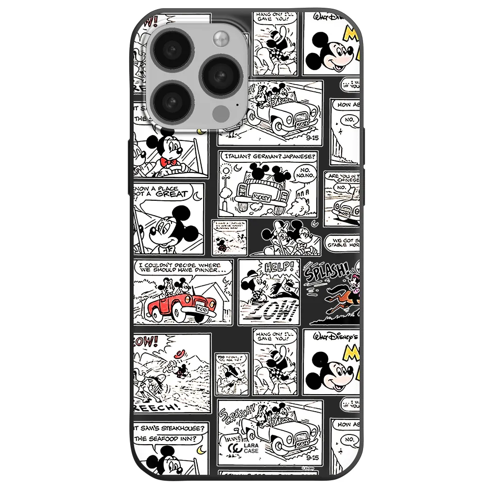 mickey mouse comic strip Apple iPhone 13 Pro Silicone black Case