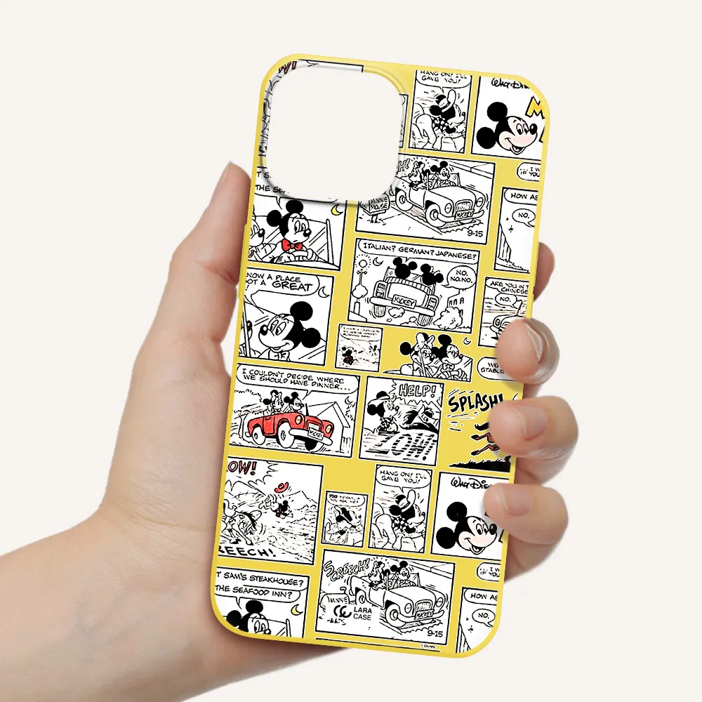 mickey mouse comic strip Apple iPhone 13 Silicone canary yellow Case