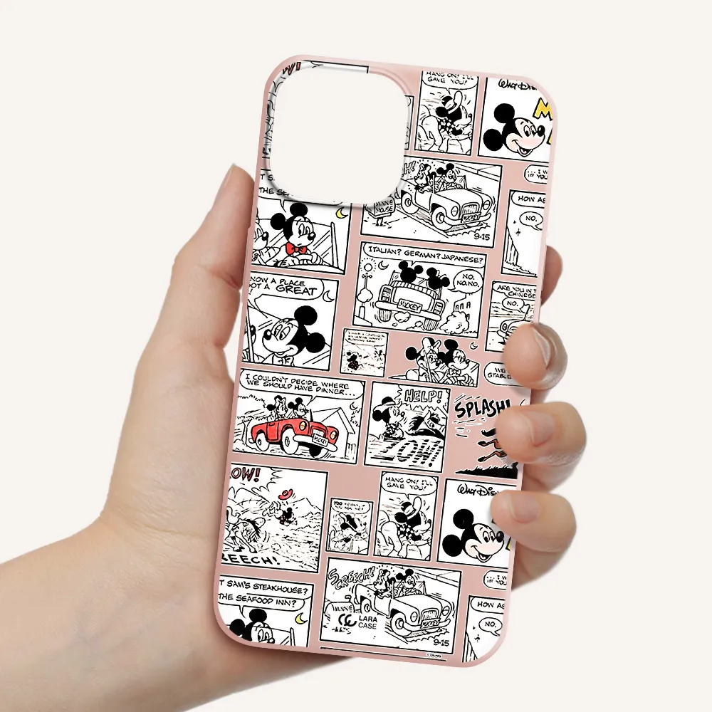 mickey mouse comic strip Apple iPhone 13 Silicone pastel pink Case