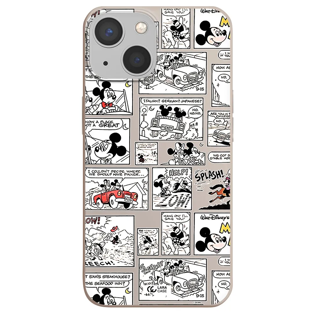 mickey mouse comic strip Apple iPhone 13 Silicone Stone Case