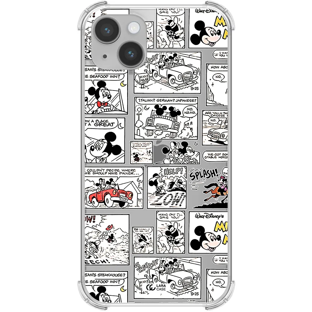 mickey mouse comic strip Apple iPhone 14 plus Clear PC Case