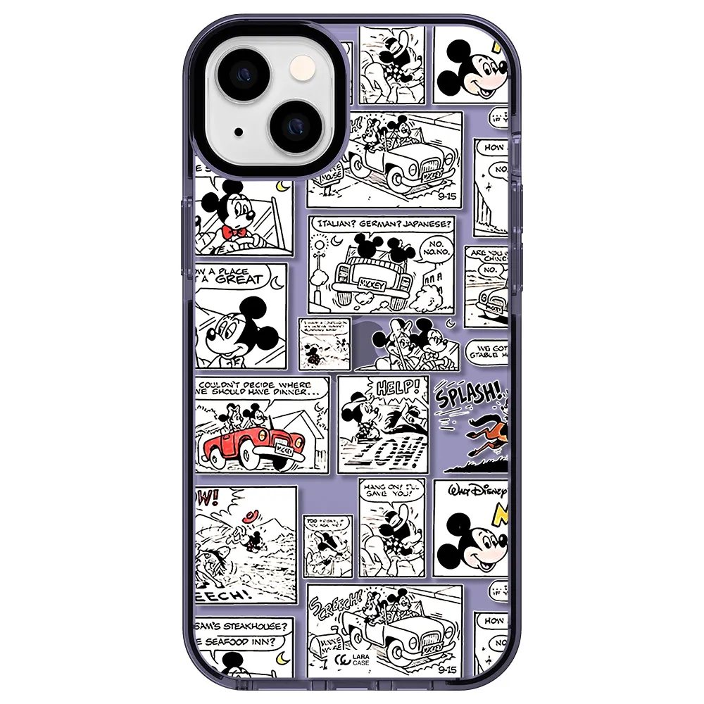 mickey mouse comic strip Apple iPhone 14 plus impact Lilac Case