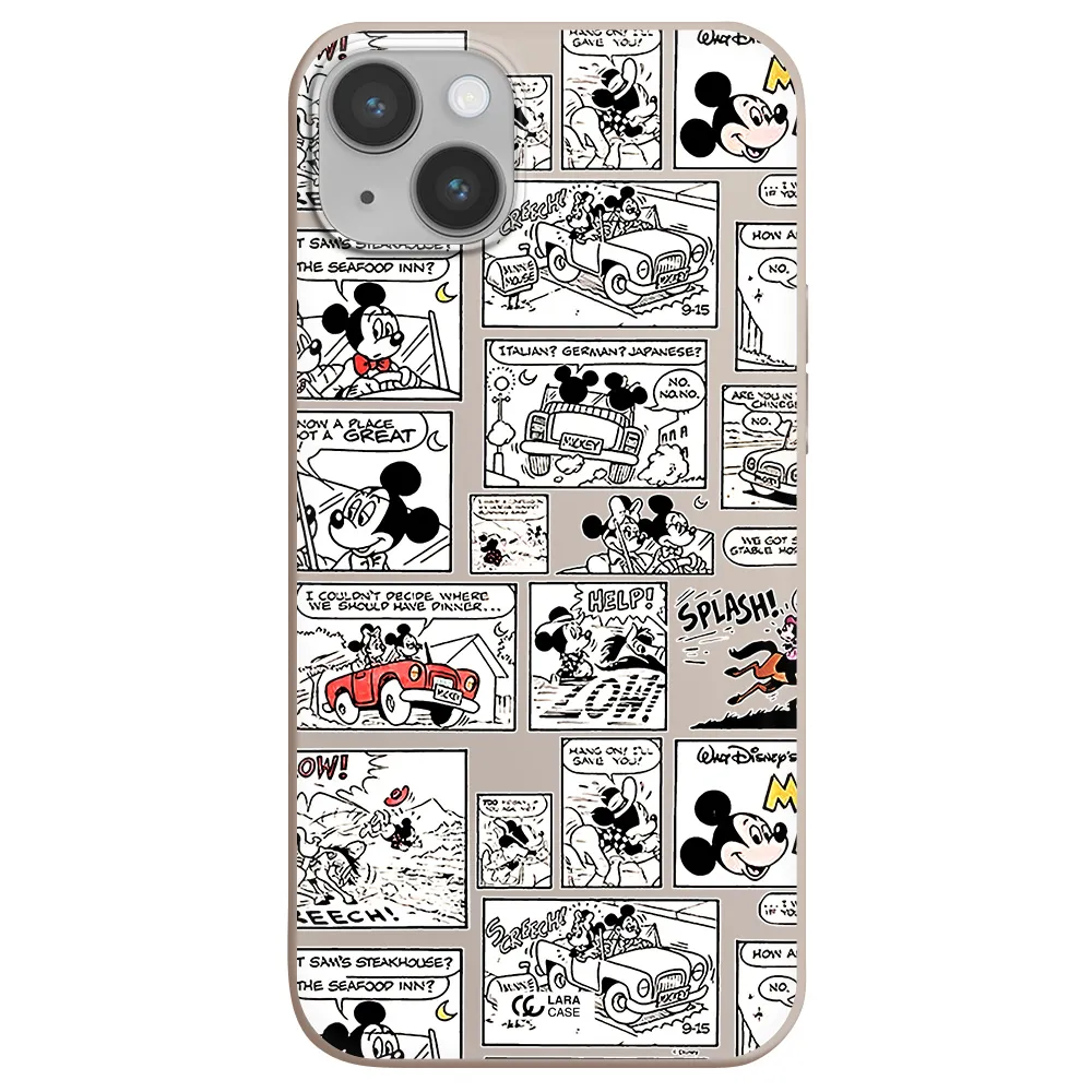 mickey mouse comic strip Apple iPhone 14 plus Silicone Stone Case
