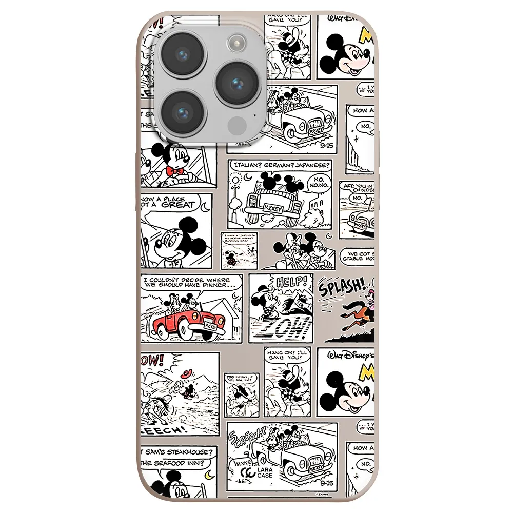 mickey mouse comic strip Apple iPhone 14 pro Silicone Stone Case