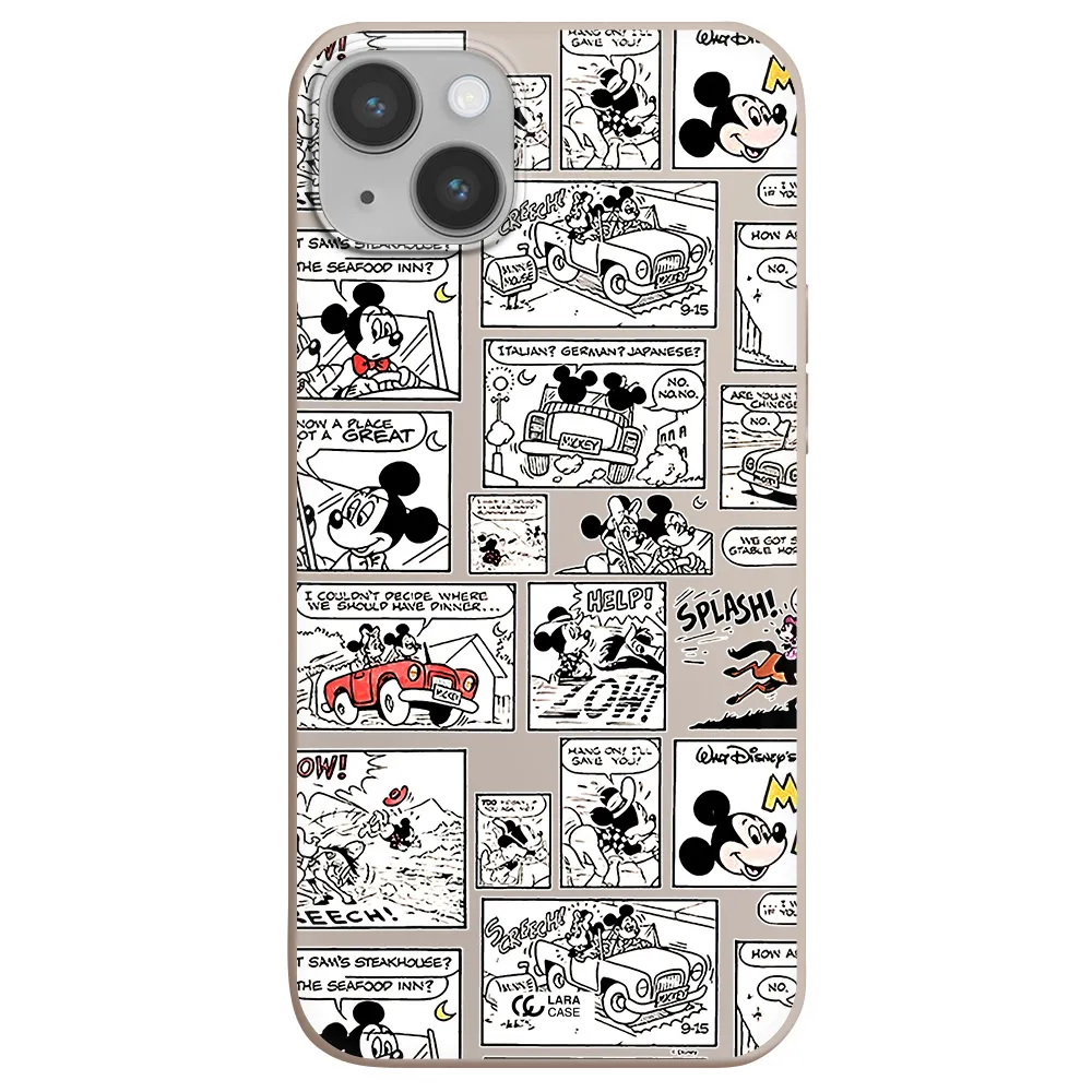 mickey mouse comic strip Apple iPhone 14 Silicone Stone Case