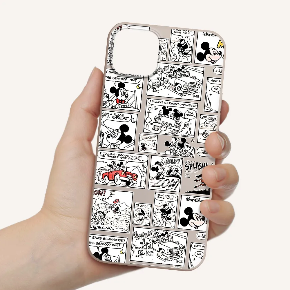 mickey mouse comic strip Apple iPhone 14 Silicone Stone Case