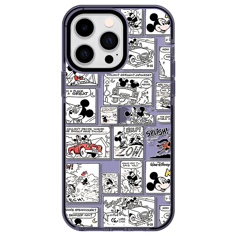 mickey mouse comic strip Apple iPhone 15 Pro impact Lilac Case