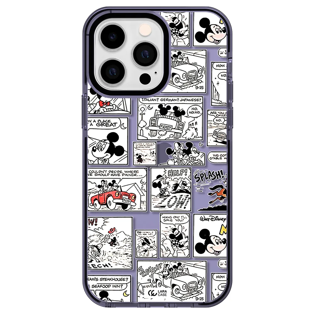 mickey mouse comic strip Apple iPhone 15 Pro Max impact Lilac Case