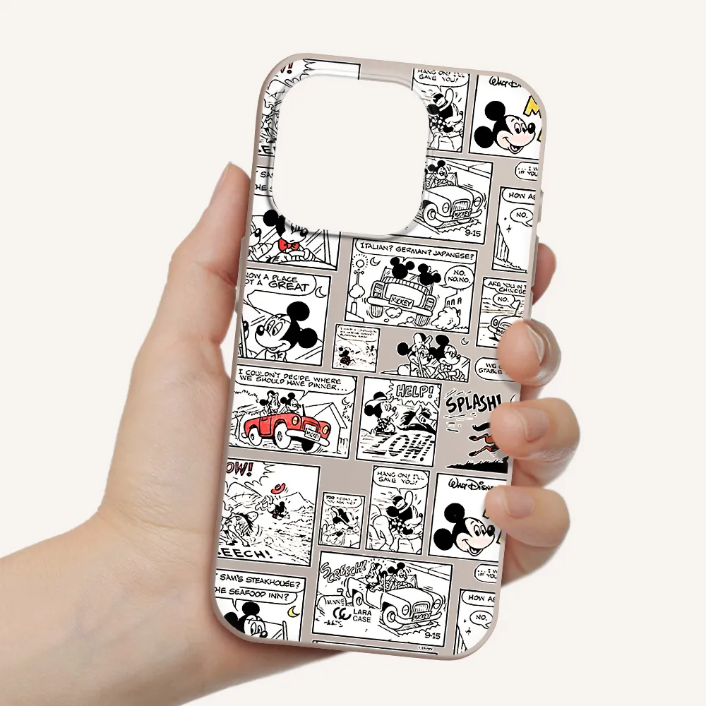 Mickey Mouse Comic Strip Apple Iphone 15 Pro Silicone Stone Case