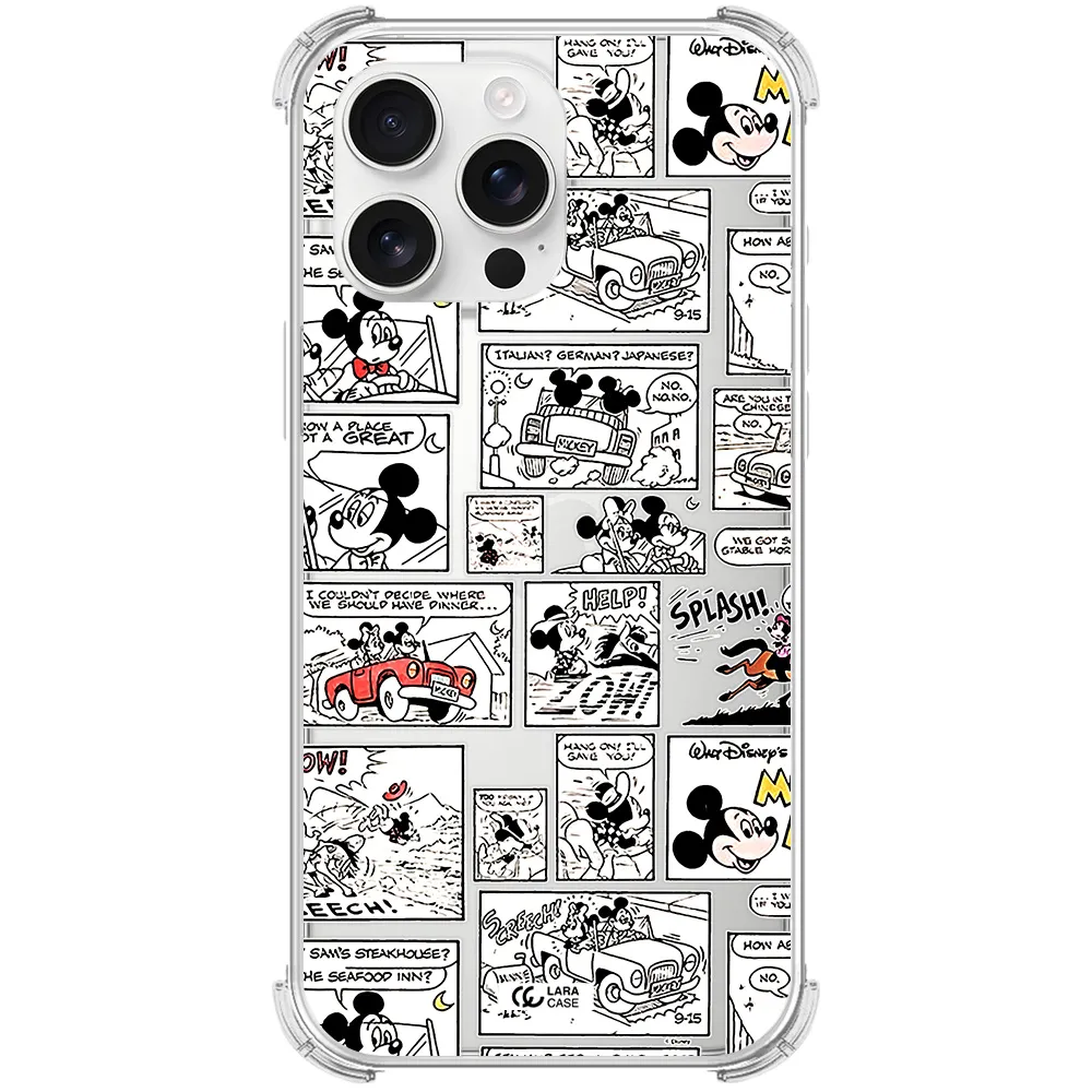 Mickey Mouse Comic Strip Apple Iphone 16 Pro Max Clear Pc Case