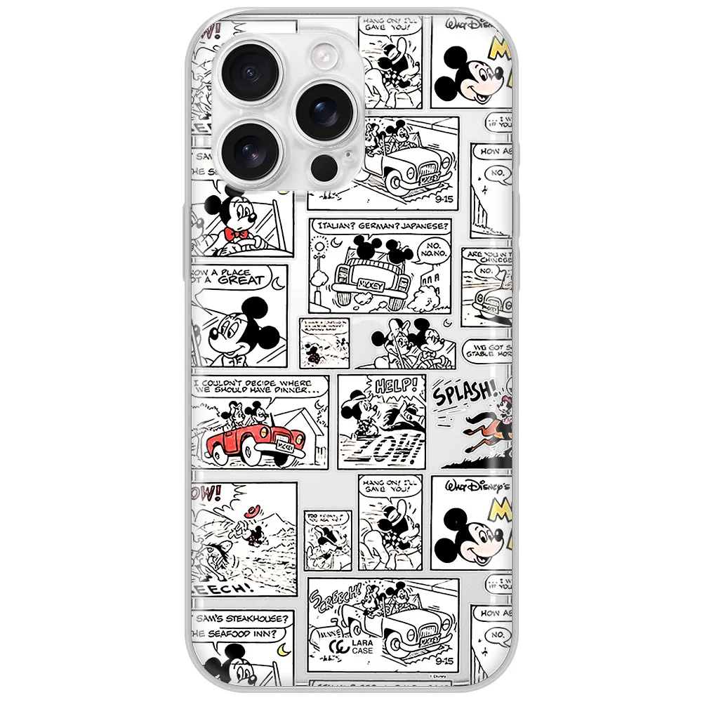Mickey Mouse Comic Strip Apple Iphone 16 Pro Max Clear Tpu Case