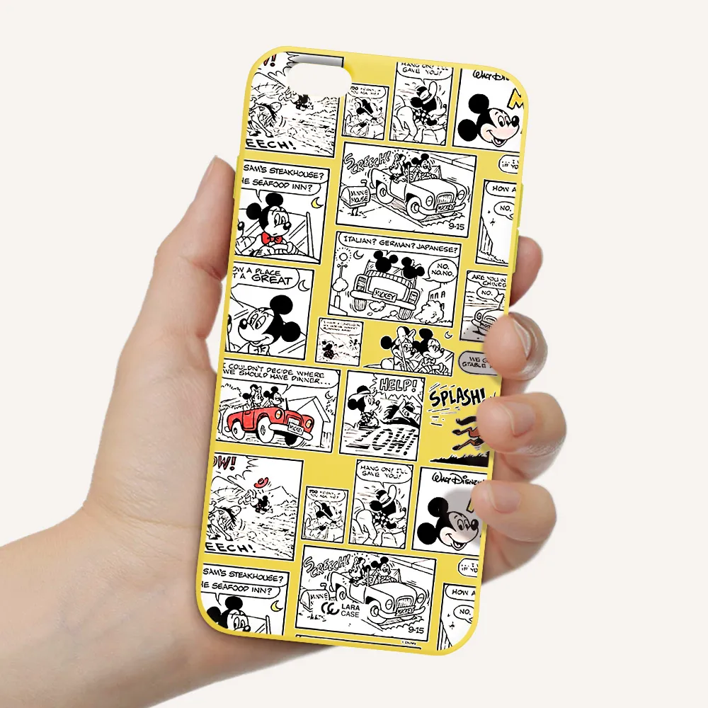 mickey mouse comic strip Apple iPhone 6 plus Silicone canary yellow Case