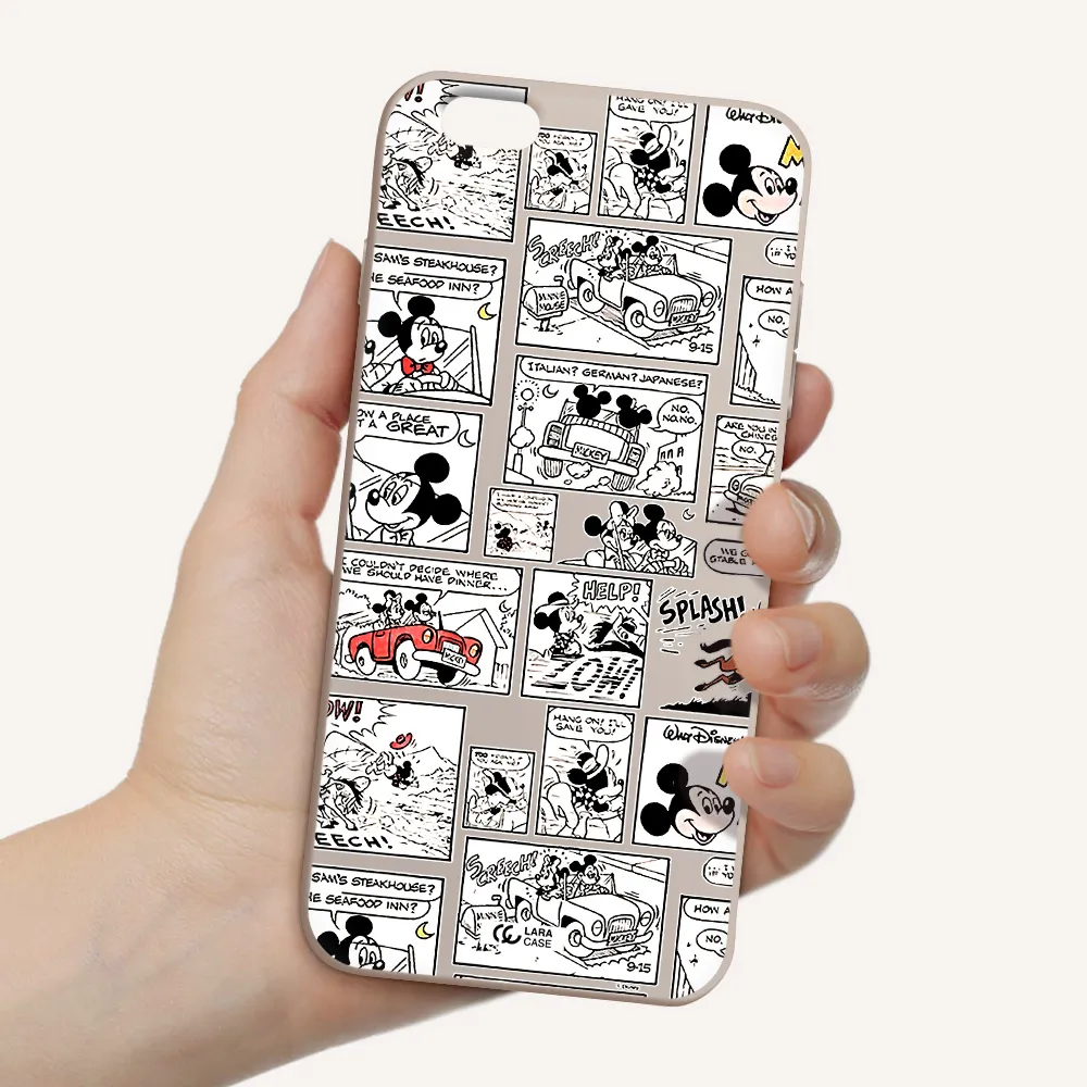 mickey mouse comic strip Apple iPhone 6 plus Silicone Stone Case