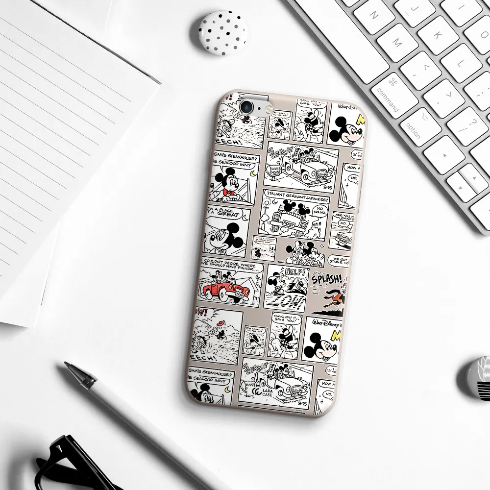 mickey mouse comic strip Apple iPhone 6 plus Silicone Stone Case