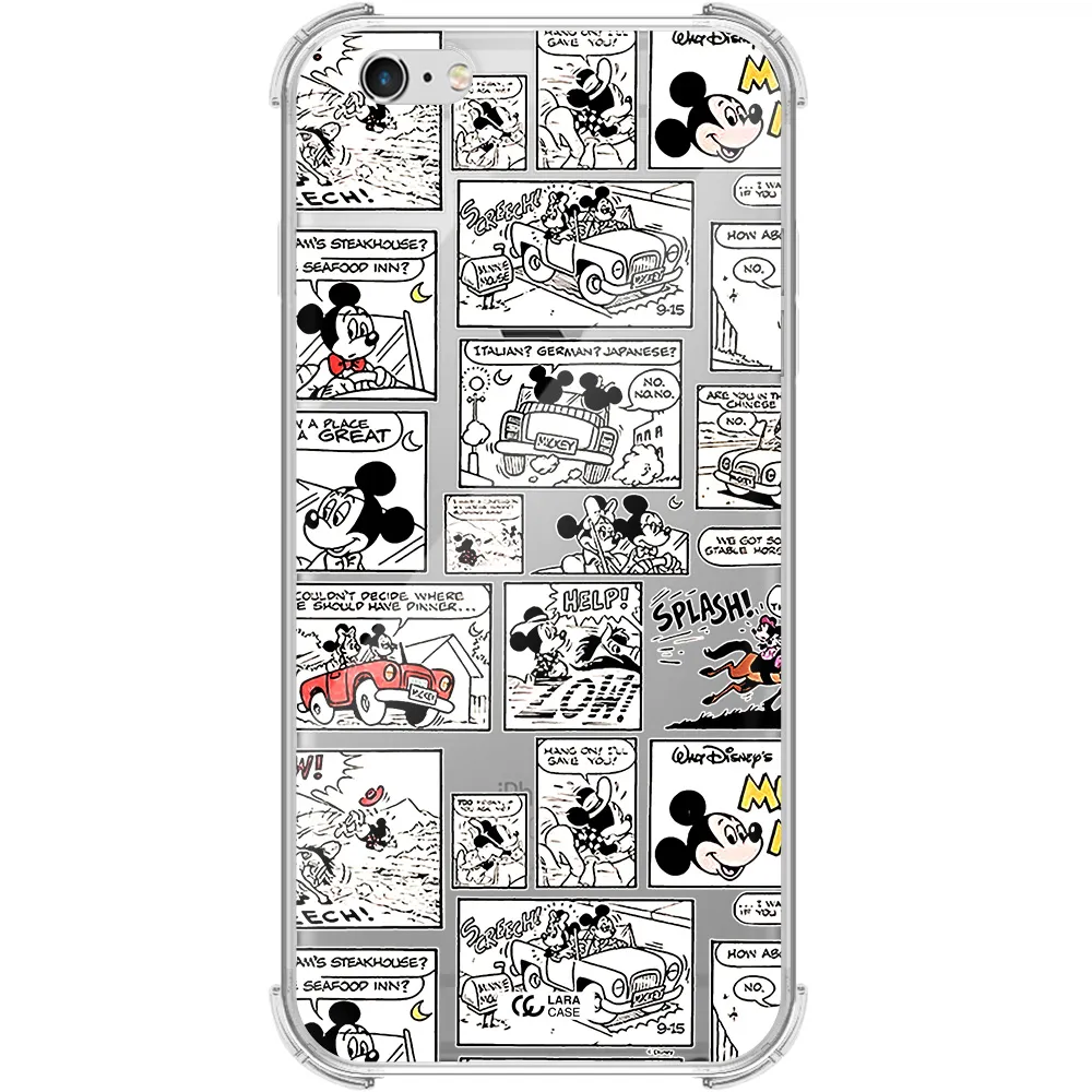 mickey mouse comic strip Apple iPhone 6 s plus Clear PC Case