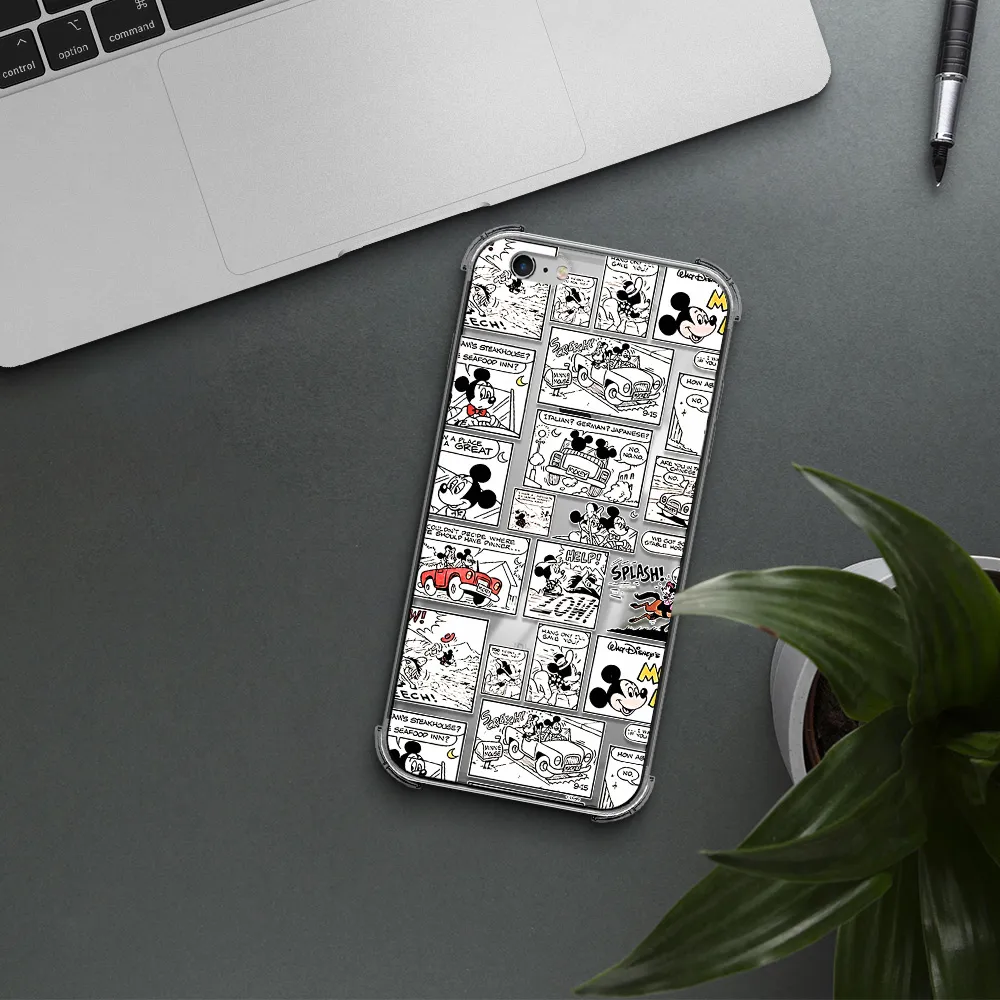 mickey mouse comic strip Apple iPhone 6 s plus Clear PC Case
