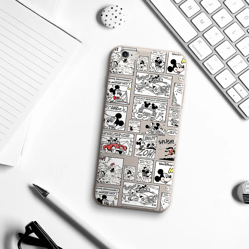 mickey mouse comic strip Apple iPhone 6 s plus Silicone Stone Case