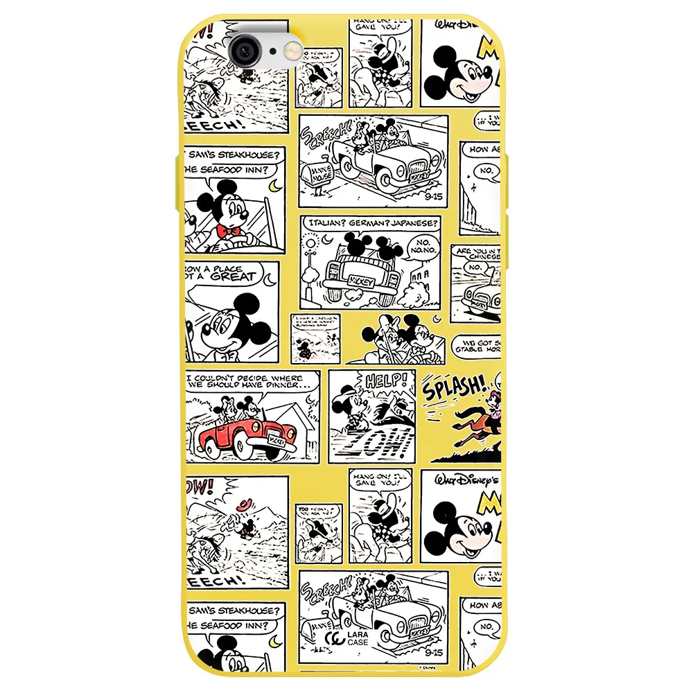 mickey mouse comic strip Apple iPhone 6 Silicone canary yellow Case
