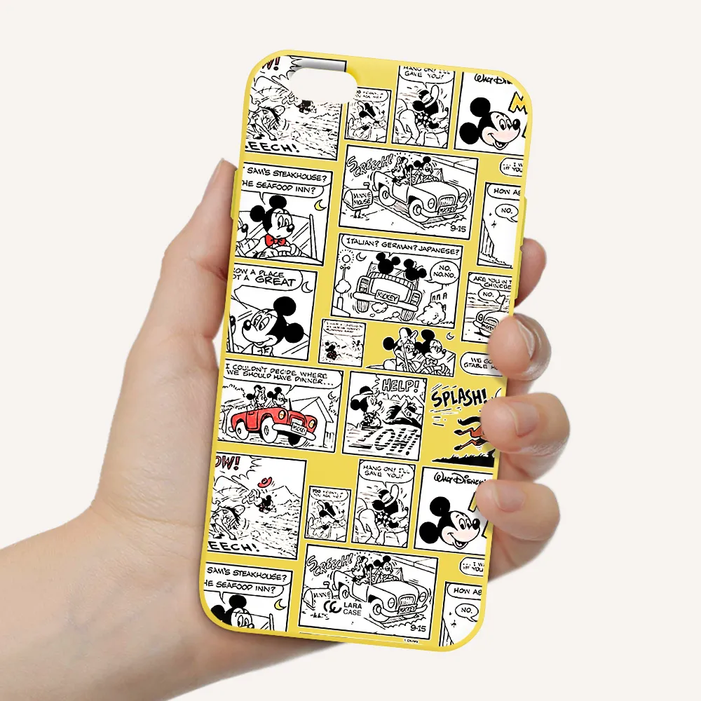 mickey mouse comic strip Apple iPhone 6 Silicone canary yellow Case