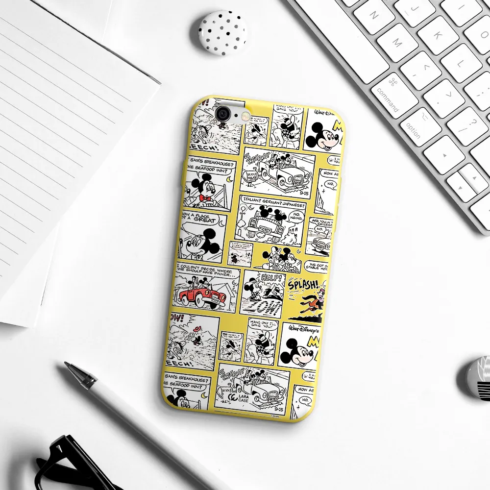 mickey mouse comic strip Apple iPhone 6 Silicone canary yellow Case