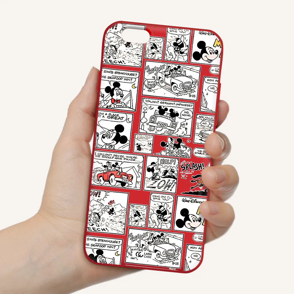 mickey mouse comic strip Apple iPhone 6 Silicone Imperial Red Case