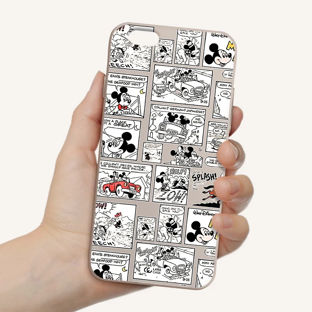 mickey mouse comic strip Apple iPhone 6 Silicone Stone Case