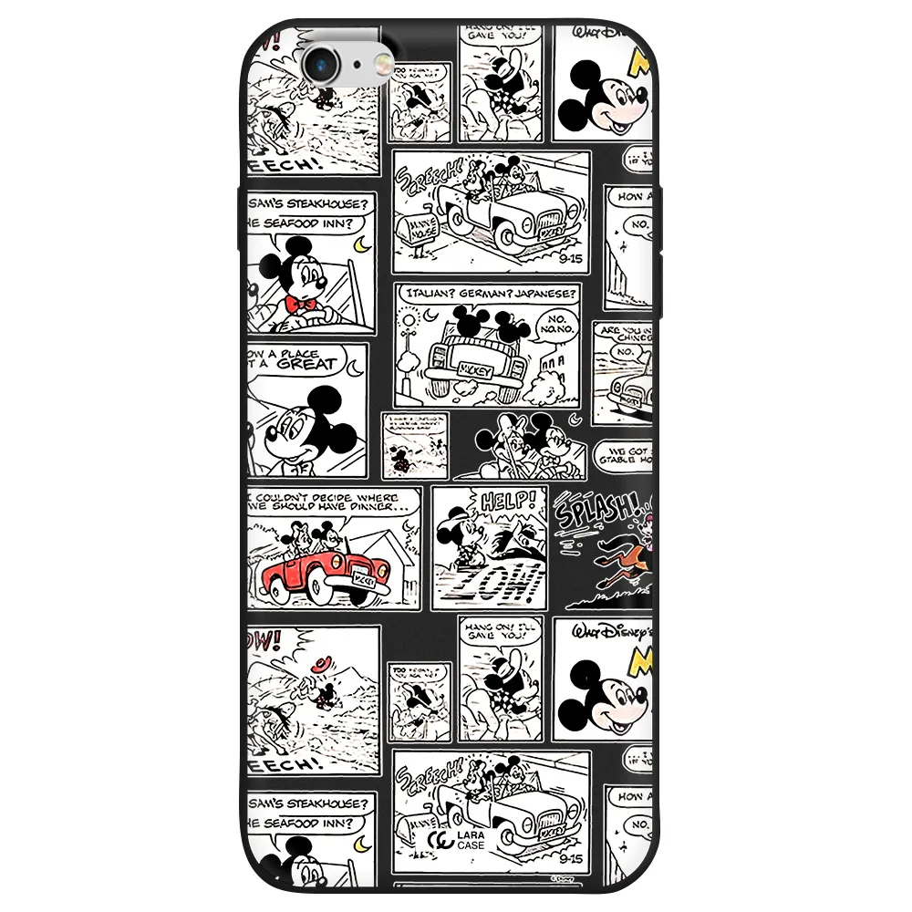 mickey mouse comic strip Apple iPhone 6S Silicone black Case