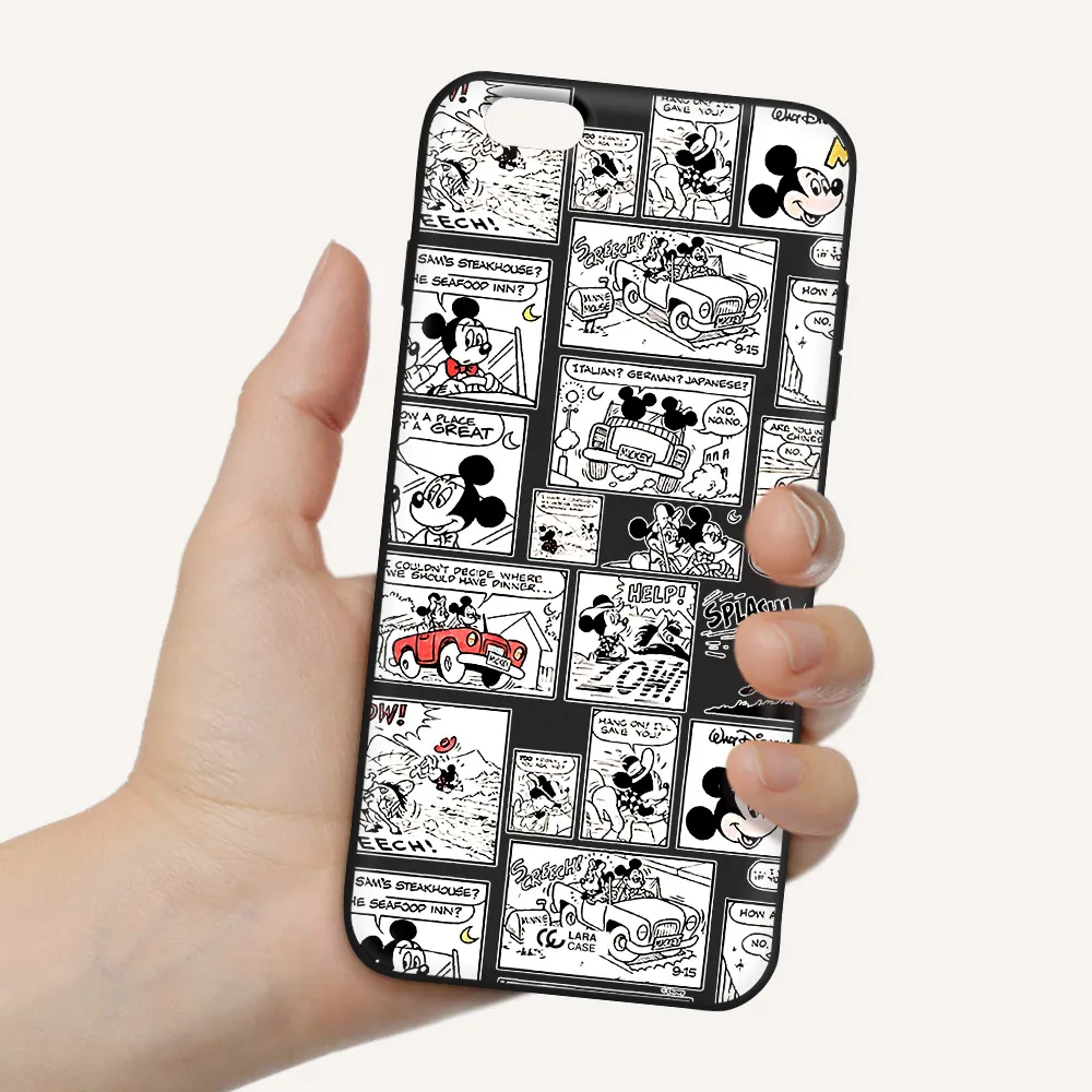 mickey mouse comic strip Apple iPhone 6S Silicone black Case