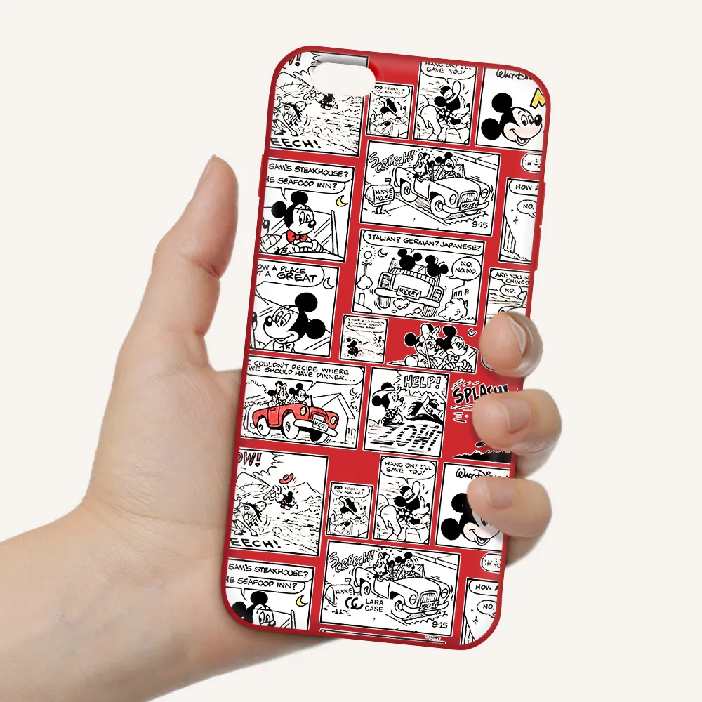 mickey mouse comic strip Apple iPhone 6S Silicone Imperial Red Case