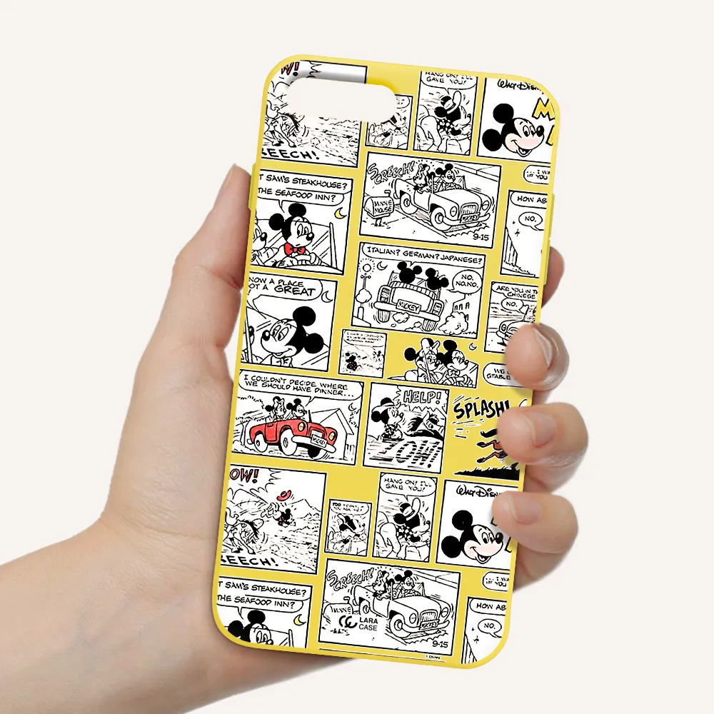 mickey mouse comic strip Apple iPhone 7 plus Silicone canary yellow Case