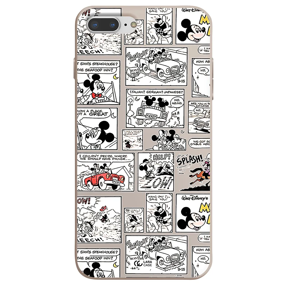 mickey mouse comic strip Apple iPhone 7 plus Silicone Stone Case