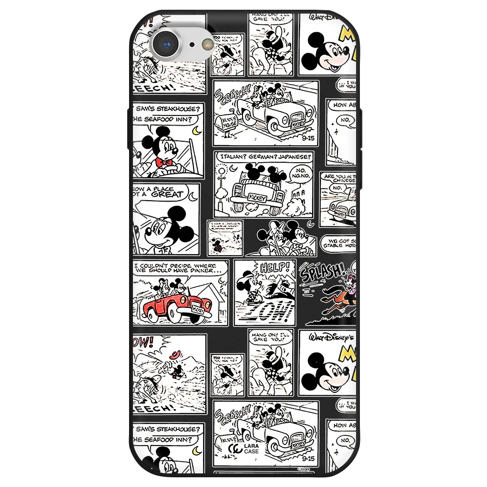 mickey mouse comic strip Apple iPhone 7 Silicone black Case