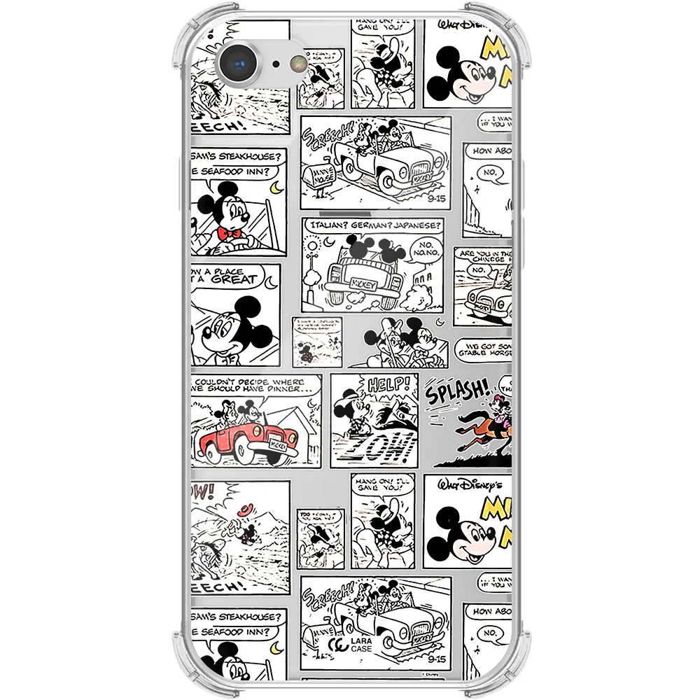 mickey mouse comic strip Apple iPhone 8 Clear PC Case