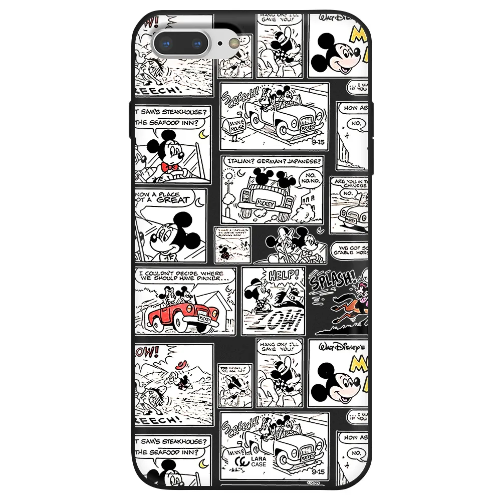 mickey mouse comic strip Apple iPhone 8 plus Silicone black Case