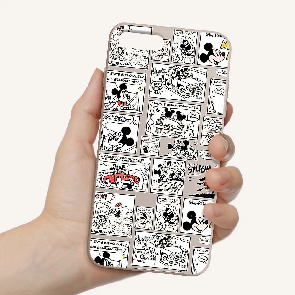 mickey mouse comic strip Apple iPhone 8 plus Silicone Stone Case